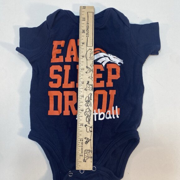 Denver Broncos NFL Football Baby Infant One Piece Bodysuit Eat Sleep Drool Blue - Picture 6 of 6